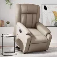 vidaXL Relaxsessel mit Aufstehhilfe Elektrisch Cappuccino Kunstleder