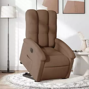 vidaXL Relaxsessel mit elektrischer Aufstehhilfe, Stoff, Braun (3204120)