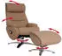 MCW Relaxsessel K98 mit Hocker, drehbar, Echtleder/Kunstleder, Taupe (MCW-K98)