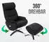 MCW Relaxsessel K98 mit Hocker, drehbar, Echtleder/Kunstleder, Taupe (MCW-K98)