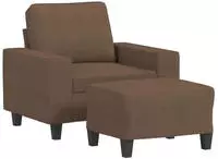 vidaXL Sessel mit Hocker Braun 60 cm Stoff