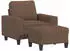 vidaXL Sessel mit Hocker Braun 60cm Stoff (3201146)
