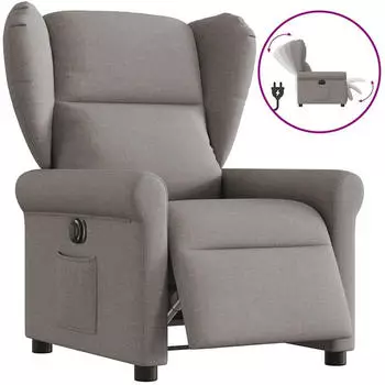 vidaXL Elektrisch verstellbarer Relaxsessel Stoff Taupe (3303361)