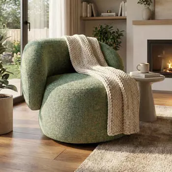 Beautysofa MAO Drehsessel 360° Chenille-Bezug Mint (Bella 85)
