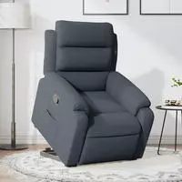vidaXL Relaxsessel mit Aufstehhilfe Dunkelgrau Samt