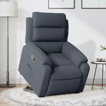 vidaXL Relaxsessel mit Aufstehhilfe Dunkelgrau Samt (3205093)