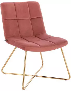 Svita LYNN Loungesessel ohne Armlehnen Samt Altrosa (91241)