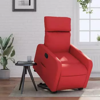 vidaXL Relaxsessel mit Aufstehhilfe Rot Kunstleder (3206754)