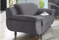 TRENDMANUFAKTUR Sessel "Rondo, Breite 121 cm, breite Armlehnen, F&uuml;&szlig;e schwarz"