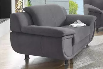 Trendmanufaktur Rondo Big-Sessel 121cm breite Armlehnen F&uuml;&szlig;e schwarz, anthrazit