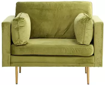 Livetastic Sessel Boom Velours Gr&uuml;n/Goldfarben 110x84x86cm (002615015005)