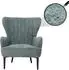 MCW Lounge-Sessel MCW-K37 Ohrensessel Chenille 500g/m² Blau-Grün (MCW-K37)