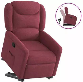 vidaXL Relaxsessel mit Aufstehhilfe Stoff Weinrot (3303197)