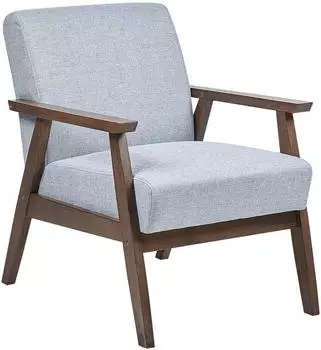 Beliani Asnes Sessel Hellgrau Stoff Holzgestell (ASNES)