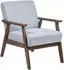 Beliani Asnes Sessel Hellgrau Stoff Holzgestell (ASNES)