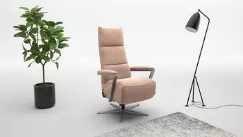 sit&more Vario Comfort TV-Sessel 360&deg; Drehfunktion Kopfteilverstellung Rose (58894106-0)