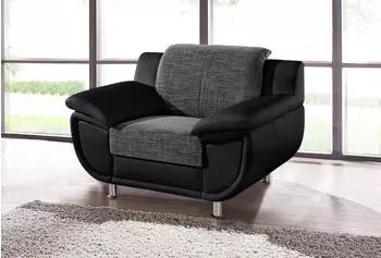 Trendmanufaktur Rondo 3 Loungesessel Kunstleder/Microfaser schwarz-wei&szlig; 121x85x94cm