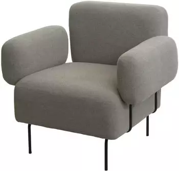 MCW Lounge-Sessel MCW-L83 Boucl&eacute; Stoff Metall, Grau (MCW-L83)