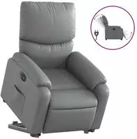 vidaXL Relaxsessel mit Aufstehhilfe Elektrisch Grau Kunstleder