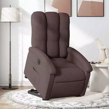 vidaXL Relaxsessel mit elektrischer Aufstehhilfe, Stoff, Dunkelbraun (3204121)