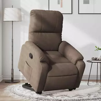 vidaXL Relaxsessel mit Aufstehhilfe Braun Mikrofasergewebe (3204928)