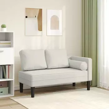 vidaXL Chaiselongue mit Kissen, Creme Samt (4007578)