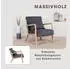 byLIVING NOHR Sessel Grob-Cord grau, Gestell Massivholz Rubberwood (56107008-0)