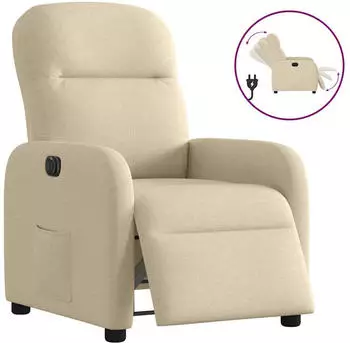 vidaXL Relaxsessel Elektrisch Verstellbar Stoff Creme (3302960)