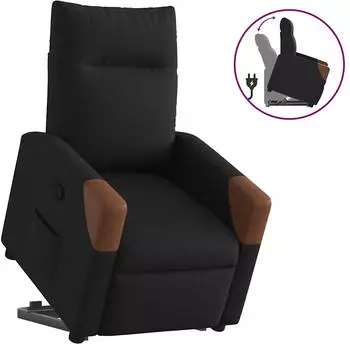 vidaXL Relaxsessel mit Aufstehhilfe Stoff Schwarz (3324008)