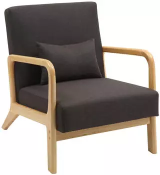 CLP Hibbing Sessel Stoffbezug, Kautschukholzgestell, braun (324353)