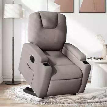 vidaXL Relaxsessel mit Aufstehhilfe Elektrisch, Stoff Taupe (3204400)