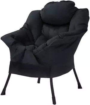 ML-Design Ohrensessel Baumwolle, Armlehnen, Seitentasche, Schwarz