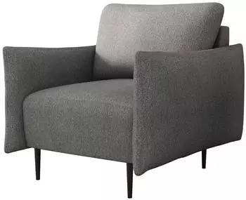 Mirjan24 Lambi Polstersessel Grau, Metallfüße (Velo 635)