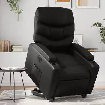 vidaXL Relaxsessel mit Aufstehhilfe Elektrisch Schwarz Kunstleder (3204672)