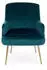 Bizzotto Clelia Sessel Samt-Optik, Blau, Metallgestell gold