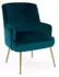 Bizzotto Clelia Sessel Samt-Optik, Blau, Metallgestell gold