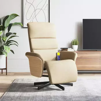 vidaXL Relaxsessel mit Fu&szlig;teil Stoff Creme (356607)