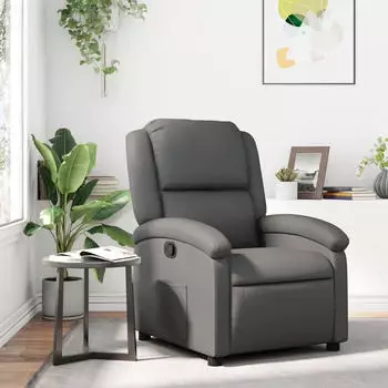 vidaXL Relaxsessel Grau Kunstleder (3205446)