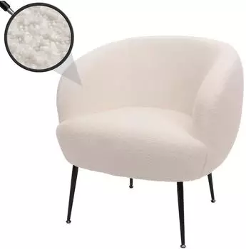 MCW Lounge-Sessel O37, Bouclé-Textil (330g/m²), weiß (800001527466)