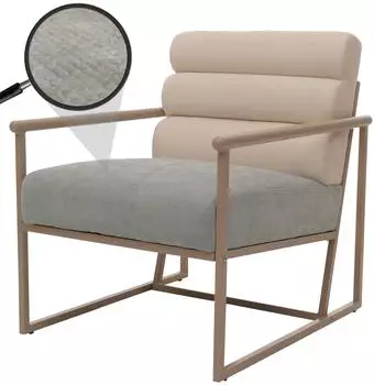 MCW Loungesessel O38 Textil blau, Korpus beige (O38)