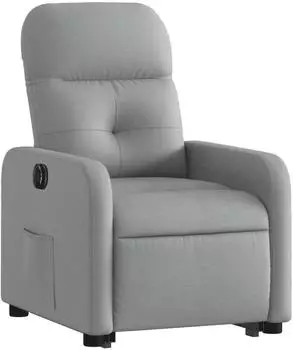 vidaXL Relaxsessel mit Aufstehhilfe, elektrisch, hellgrau, Stoff (3206813)