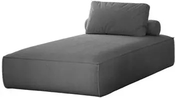 Fun Möbel Celes Chaiselongue Stoff, aschgrau