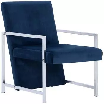 vidaXL Sessel mit verchromten F&uuml;&szlig;en, Samt, Blau (282160)
