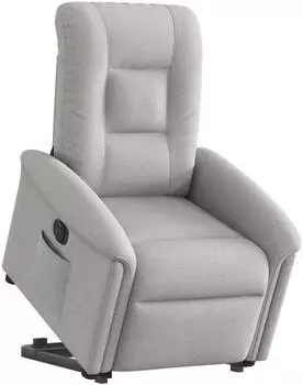 vidaXL Relaxsessel mit Aufstehhilfe, elektrisch, wolkengrau, Stoff (3303283)