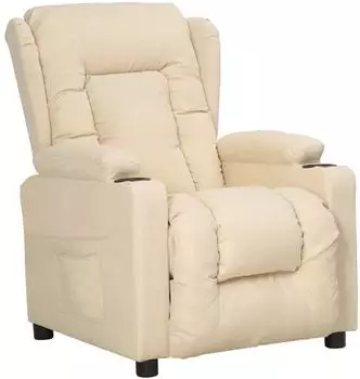 vidaXL Relaxsessel mit Liegefunktion und 2 Getränkehaltern, creme Stoff (339057)