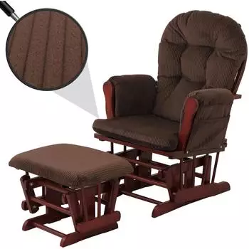 MCW Relaxsessel MCW-C76 mit Hocker, Cord 320g/m², braun (MCW-C76)