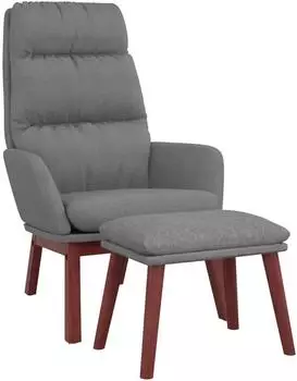 vidaXL Relaxsessel mit Hocker, Stoff, hellgrau