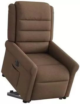 vidaXL Relaxsessel mit Aufstehhilfe, elektrisch, braun, Stoff (3303338)