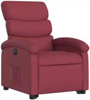 vidaXL Relaxsessel mit elektrischer Aufstehhilfe, Stoff, Weinrot (3204005)