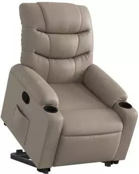 vidaXL Relaxsessel mit Aufstehhilfe cappuccino-braun Kunstleder (3206605)
